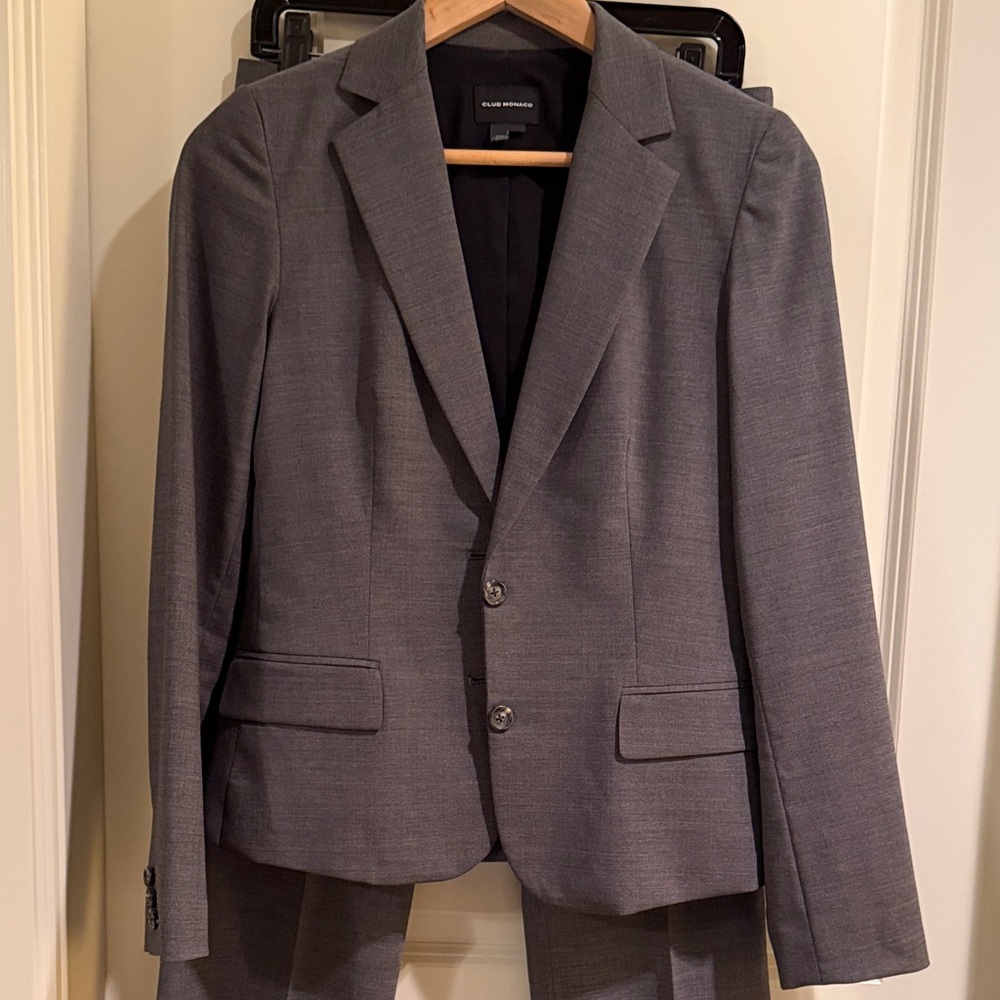 Club Monaco Charcoal Women's Blazer and Suit Pants